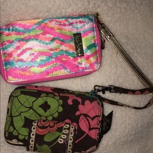Vera Bradley and Lilly Pulitzer wristlet wallet